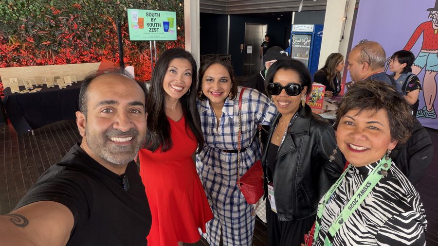 Rohit with fellow authors at the Non-Obvious 7 Minute Book Giveaway at SXSW