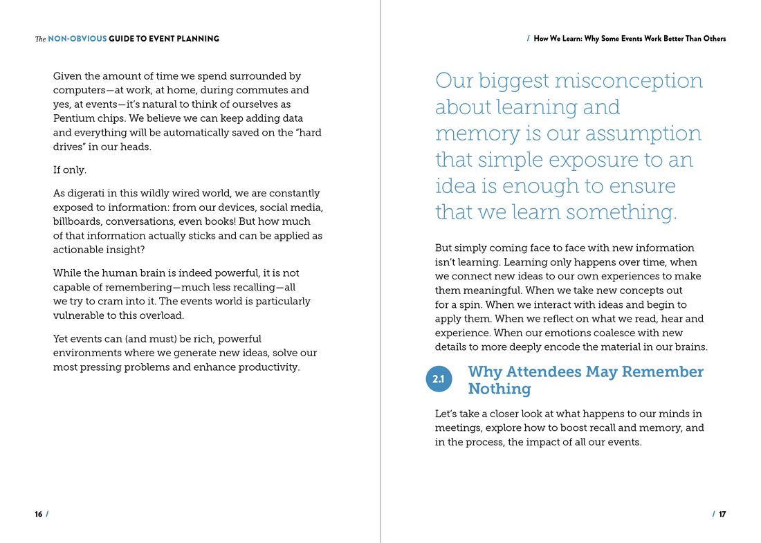 A spread from The Non-Obvious Guide to Event Planning
