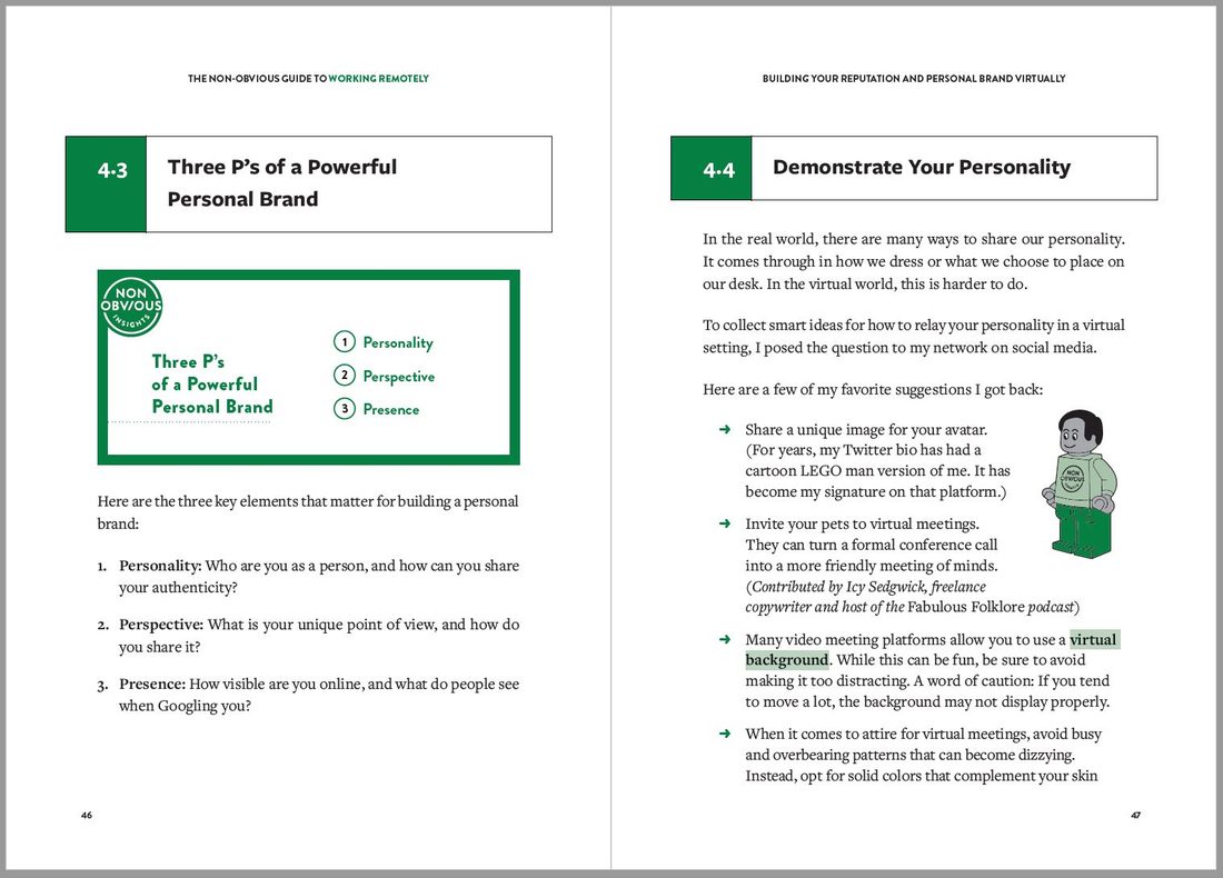 A spread from The Non-Obvious Guide to Working Remotely