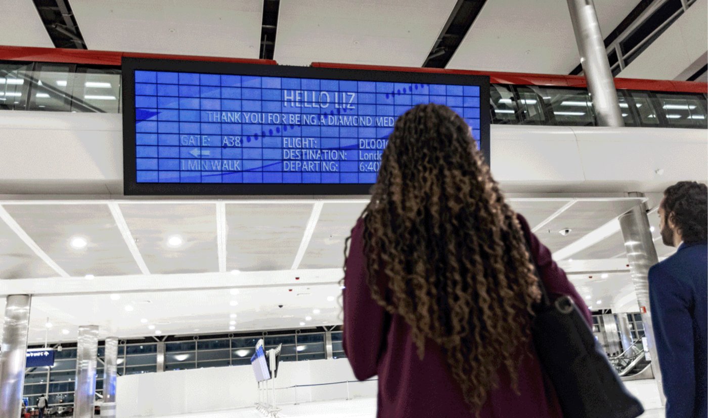 Delta Tests Personalized Flight Info Boards That Know Who You Are