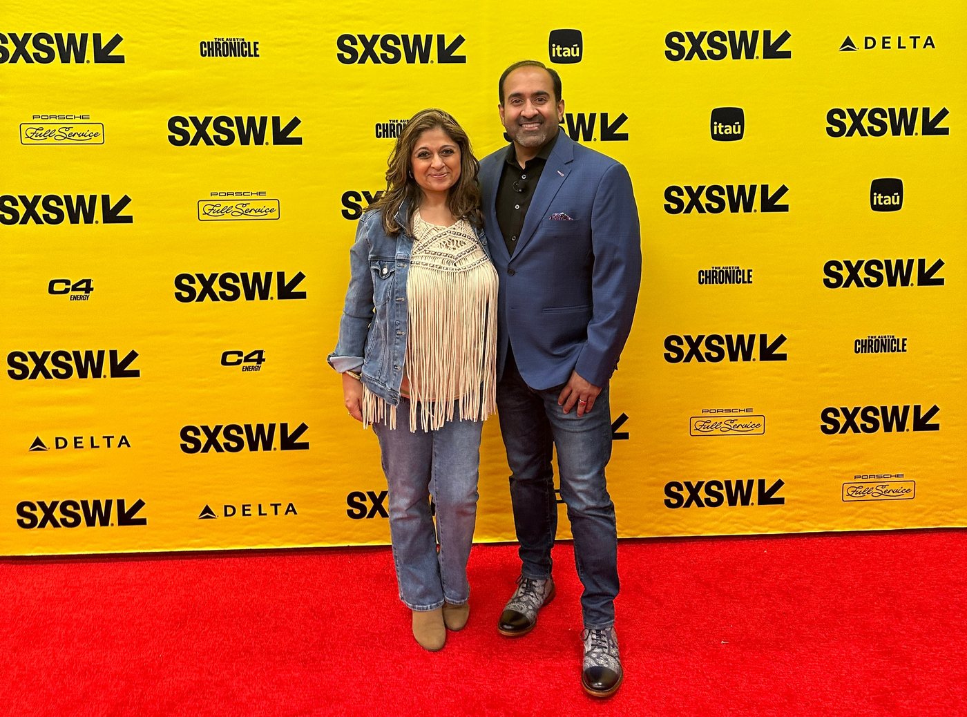 Rohit Bhargava and Chhavi Arya Bhargava on the SXSW red carpet