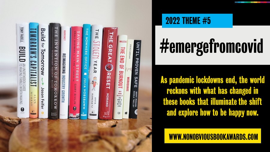 The books behind the #emergefromcovid trend — a stack of 2022 longlist titles