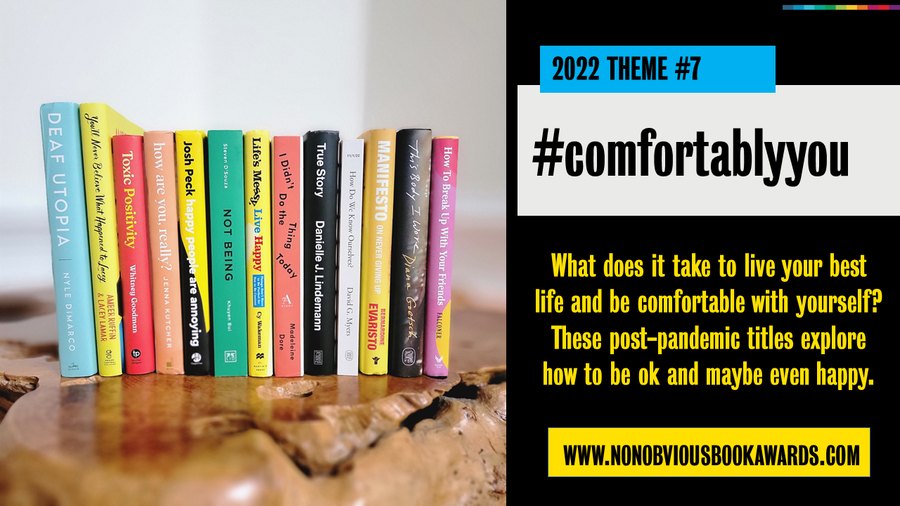 The books behind the #comfortablyyou trend — a stack of 2022 longlist titles
