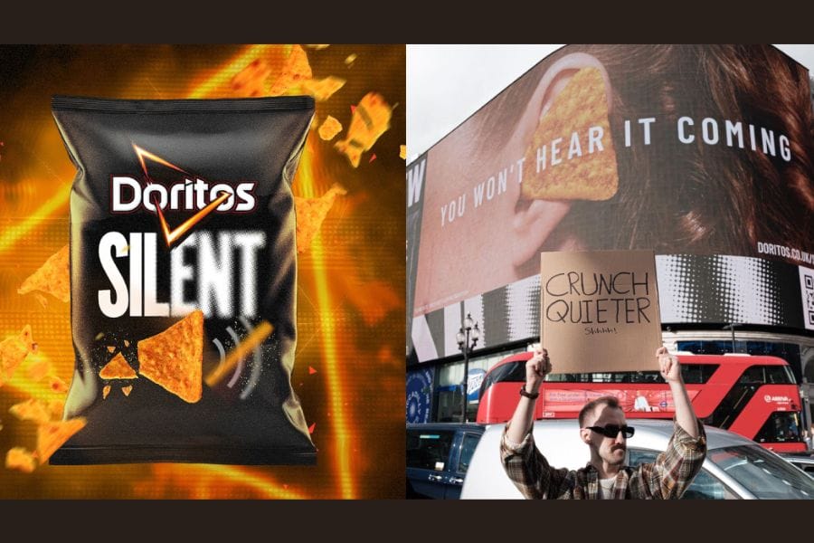 Doritos crunch-canceling technology